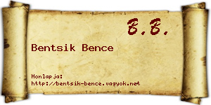 Bentsik Bence névjegykártya